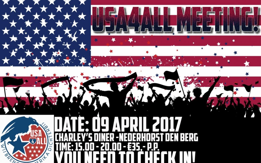 Amerika meeting USA4ALL 2017 – 9 april Charley’s Diner